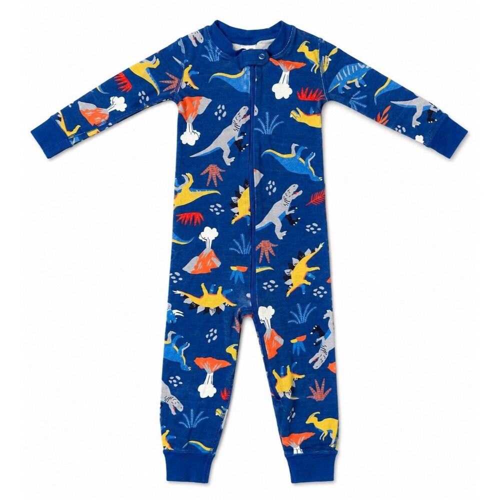 Hanna Andersson Organic Dinosaur Sleeper Pajamas Zip Jurassic Print 3T